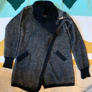 Italian Black and White Sweater Coat